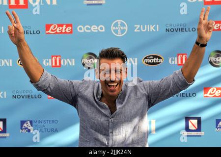 Francesco Gabbani, italienischer Sänger, während des Giffoni Film Festivals, das vom 21. Bis 30. Juli 2022 in der Stadt Giffoni Valle Piana stattfand. Stockfoto