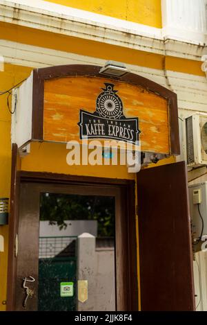 Wunderschöne französische Architektur und Gebäude im französischen Viertel Pondicherry in Indien Stockfoto