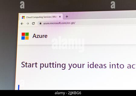 Microsoft Azure Services-Website Stockfoto