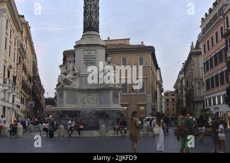 Die Säule der Unbefleckten Empfängnis in Rom, Italien Stockfoto