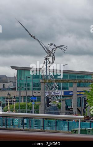 Leuchtturm der Hoffnung / Nuala mit der Hula Statue in Belfast Stockfoto