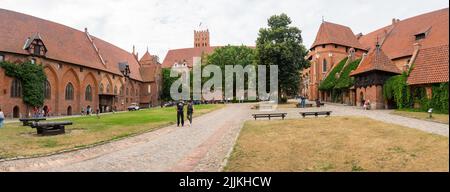 Blick auf den Hauptplatz auf dem Schloss in Malbork (Polen) Stockfoto