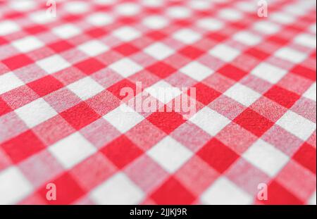 Die Textur des Gewebes in einem Käfig. Stockfoto