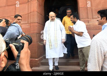 Neu Delhi, Neu Delhi, Indien. 27.. Juli 2022. Bundesminister Amit shah, während der laufenden Monsunsitzung des parlaments, beide Häuser im parlament, am Mittwoch in Neu-Delhi, Indien (Foto: © Ravi Batra/ZUMA Press Wire) Stockfoto