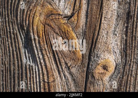 Nahaufnahme auf einem alten Holzbrett Stockfoto