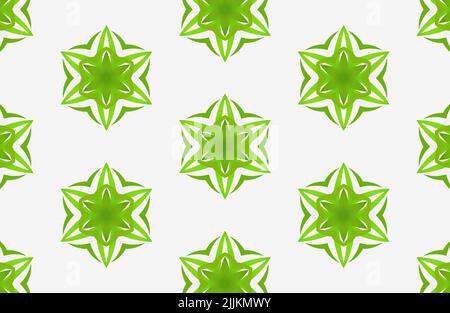 Die Dekorative Ornamente nahtloses Muster mit grünen Farbe geometrischen Symbolen Stockfoto