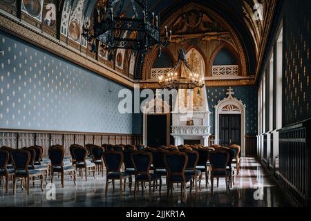 Das Innere des Sitzungssaals im Kulturpalast in Iasi Rumänien Stockfoto