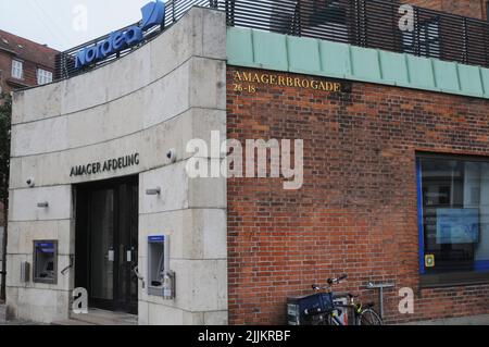 Kopenhagen /Dänemark/27 July 2022/Nordea Bankfiliale in der Hauptstadt von Kopenhagen. (Foto..Francis Joseph Dean/Dean Picturs. Stockfoto