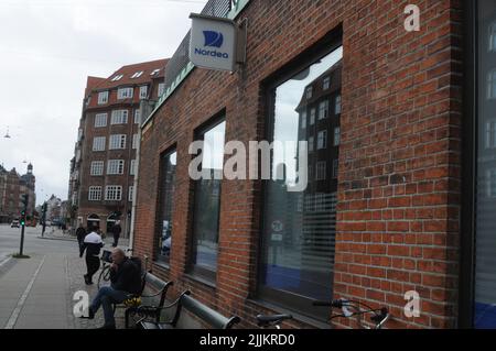 Kopenhagen /Dänemark/27 July 2022/Nordea Bankfiliale in der Hauptstadt von Kopenhagen. (Foto..Francis Joseph Dean/Dean Picturs. Stockfoto