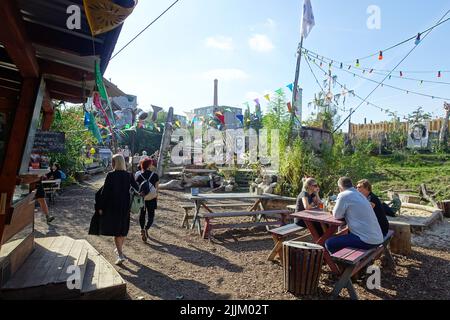 Berlin, Holzmarkt, Open-Air-Eventzone Stockfoto