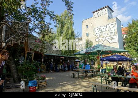 Berlin, Holzmarkt, Open-Air-Eventzone Stockfoto