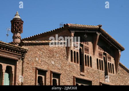 Eine schöne Aufnahme von Details eines alten Gebäudes in Barcelona, Spanien Stockfoto