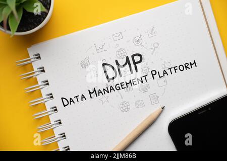 Concept Business Marketing Akronym DMP oder Data Management Platform. Stockfoto