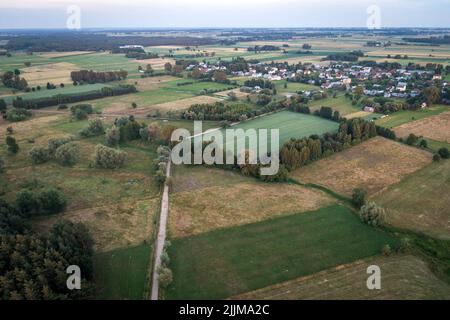 Landschaftliche Luftlandschaft in WeGrow County, Woiwodschaft Masowien in Polen Stockfoto