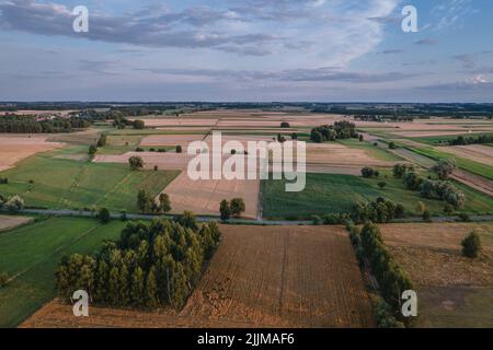 Landschaftliche Luftlandschaft in WeGrow County, Woiwodschaft Masowien in Polen Stockfoto