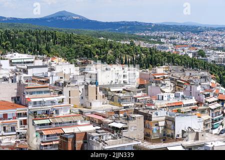 Gesamtansicht vom Trigonion Turm, Thessaloniki, Mazedonien, Griechenland Stockfoto