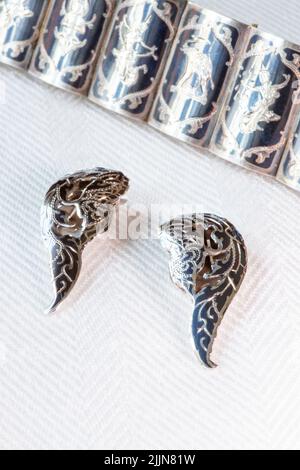 Stillleben von Vintage Siam Sterling Schmuck Stockfoto