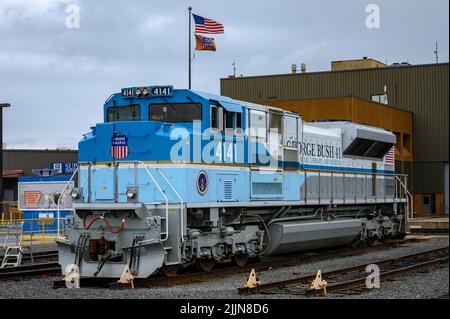 Der Union Pacific George Bush in der Motorenwerkstatt bei Jenks Yard in Arkansas, USA Stockfoto