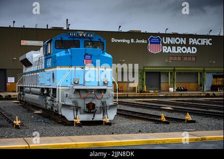 Der Union Pacific George Bush in der Motorenwerkstatt bei Jenks Yard in Arkansas, USA Stockfoto