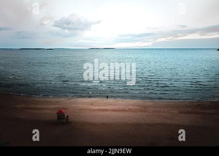 Ein schöner Blick auf den Yyteri Strand, in Pori, Finnland bei Sonnenuntergang Stockfoto