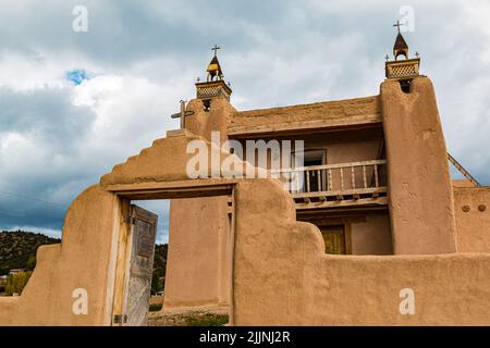 Kirche von San Jose de Gracia, Las Trampas, New Mexico, USA Stockfoto