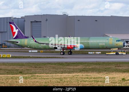 Air Macau Airbus A321-271NX (D-AVYF, 9499) Flughafen Hamburg-Finkenwerder, XFW, EDHI Stockfoto