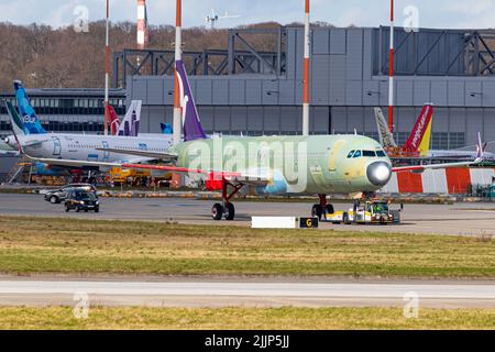 Air Macau Airbus A321-271NX (D-AVYF, 9499) Flughafen Hamburg-Finkenwerder, XFW, EDHI Stockfoto