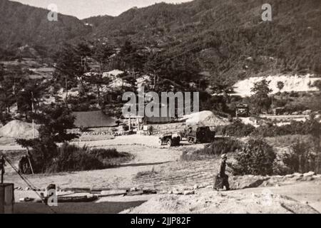 Us-Truppen Während Des Koreakrieges. Auf der Rückseite notiert: 'BN C.P.' Ca. 1952. Aus der Sammlung von Henry G. Shebley. Stockfoto