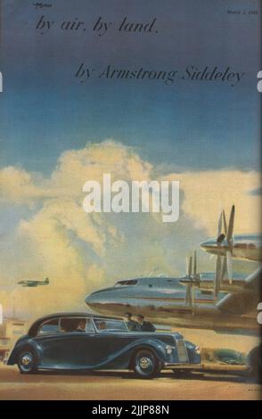 Mit dem Flugzeug auf dem Landweg von Armstrong Siddeley Alte Vintage-Werbung aus einem britischen Automagazin Stockfoto