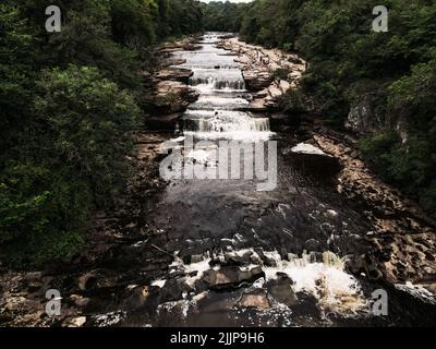 Eine schöne Aussicht auf die Aysgarth Falls im Yorkshire Dales National Park Stockfoto