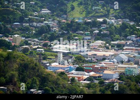 Ein Panoramablick auf Kingstown in Saint Vincent, karibische Inseln Stockfoto