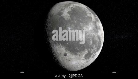 Ein schöner Blick auf den hellen Vollmond am Nachthimmel Stockfoto