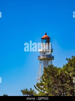 Rawley Point Lighthouse im Point Beach State Forest in Two Rides Wisconsin Stockfoto