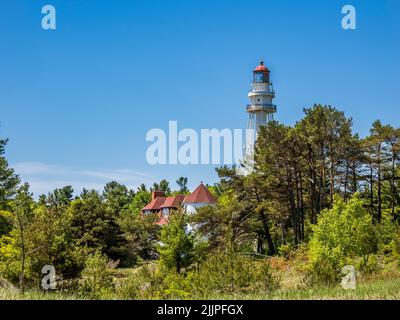 Rawley Point Lighthouse im Point Beach State Forest in Two Rides Wisconsin Stockfoto