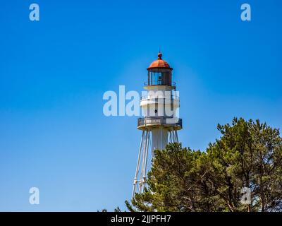 Rawley Point Lighthouse im Point Beach State Forest in Two Rides Wisconsin Stockfoto