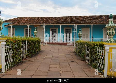 Ein Blick auf einen Teil der 'kolonialen Altstadt und kopfsteingepflasterten Straßen von Trinidad' in Trinidad, Kuba Stockfoto