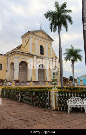 Ein Blick auf einen Teil der 'kolonialen Altstadt und kopfsteingepflasterten Straßen von Trinidad' in Trinidad, Kuba Stockfoto