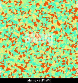 Ein abstrakter, hellblauer Hintergrund mit bunten Dreiecksteilchen Stockfoto
