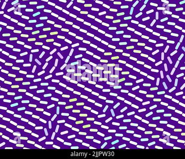 Ein abstraktes Design mit violettem Hintergrund und weißen Partikeln Stockfoto