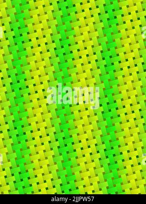 Ein vertikales abstraktes Design mit einem gestreiften grünen Hintergrund Stockfoto