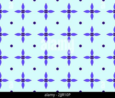 Nahtloses Muster in geometrisch-blauer Zierfarbe Stockfoto