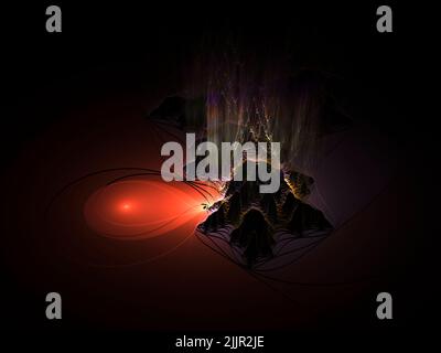 Werfen Sie einen Blick in die schöne Unendlichkeit von Computer gerenderte visuelle Kunst Fraktale - abstraktes Design Surrealismus Hintergrundtapete Stockfoto