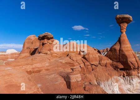 Wahweap Hoodoos Landschaft in der Nähe von Page, Arizona, Vereinigte Staaten von Amerika Stockfoto