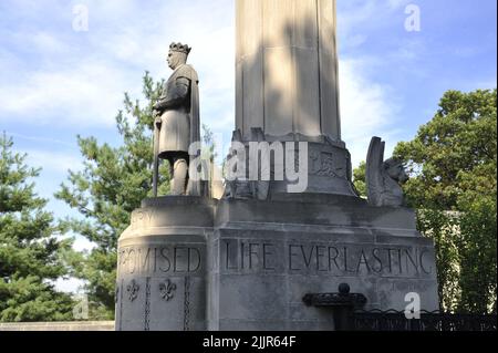 Der Eingang der Statue zum Friedhof von Calvary in Saint Louis, Missouri Stockfoto