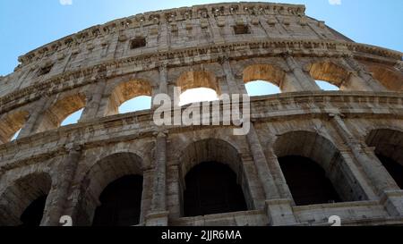 Eine Aufnahme des weltberühmten Kolosseums in Rom, Italien Stockfoto