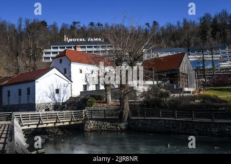 Hotel Jama, in Postojna. Slowenien Stockfoto