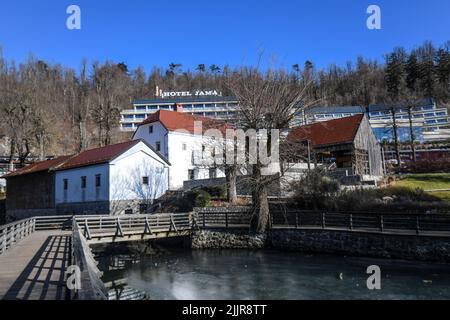 Hotel Jama, in Postojna. Slowenien Stockfoto