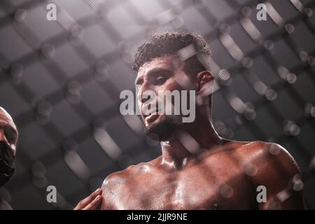 Douglas Lima kehrt in der Hauptveranstaltung von Bellator 283 gegen Jason Jackson in seine Ecke zurück. Jason Jackson besiegt Douglas Lima im Wege eines einstimmigen dec Stockfoto