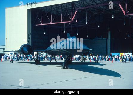 Lockheed SR-71 Blackbird ist auf der Miramar Air Show zu sehen Stockfoto