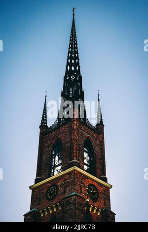 Eine schöne Aussicht auf die Riddarholmen-Kirche in Stockholm, Schweden Stockfoto